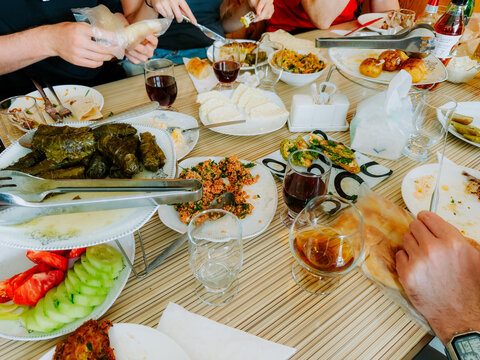 Home cooked Armenian meal