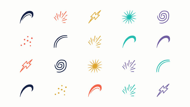 Hand Drawn Sunburst Doodle Element. Radial Line Rays, Shining Sparkle and Burst Frame with Idea and Exclamation Symbol. Vector Illustration on White Background