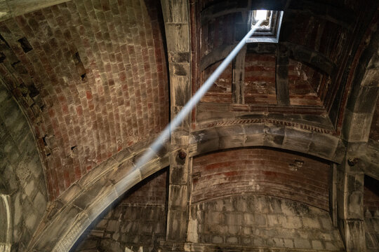 Shaft of light in church