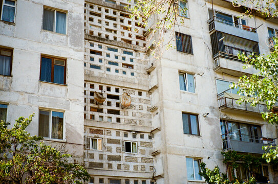 Dilapidated Soviet-era buildings, Tbilisi.