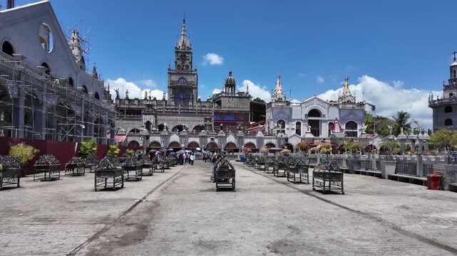 Courtyard and church facade at Simala Shrine in Cebu
