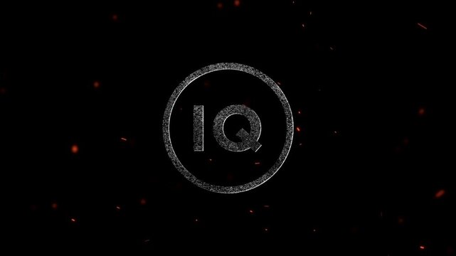 IQ Logo with glowing letters inside a circular frame