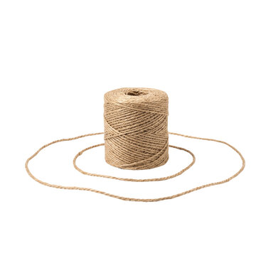 jute, twine, spool, rope, string, cord, natural fiber, rustic, craft, handmade, brown, coil, isolated, transparent, PNG, packaging, gardening, eco friendly