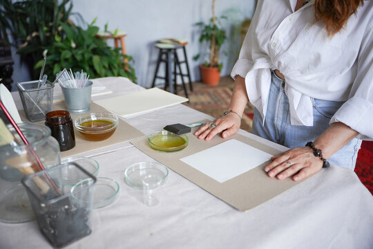 Coating Paper for a Cyanotype Print
