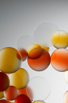 Orange and Yellow Spheres Vertical Abstract Border