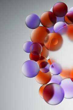 Purple and Orange Spheres Abstract Border