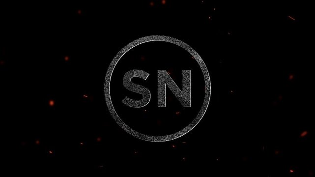 Abstract logo symbol with the letters sn inside a circular frame