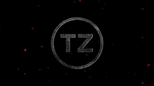 Letters TZ monogram inside a glowing circular frame with floating embers