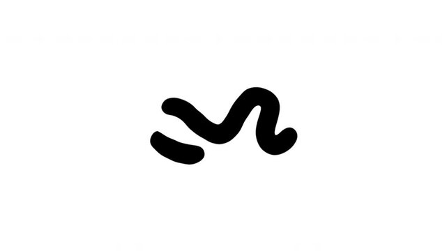 Abstract Squiggle For Motion And Creative Emphasis Hand Drawn Doodle Animation. Wavy Line And Decorative Mark. Design Accent For Digital Interfaces. 4K Loop With Alpha Channel.