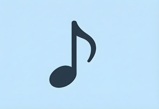 Single musical note icon on light blue background