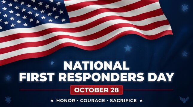 National First Responders Day flag with date October 28
