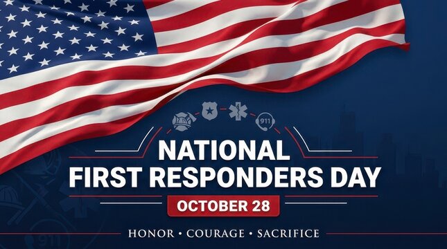 National First Responders Day banner design October 28