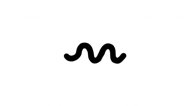Wavy Line For Separation And Underlining Doodle Animation With Alpha Channel. Squiggle Mark And Decorative Divider. Animated Hand-Drawn Icon For Video Overlay 4K.
