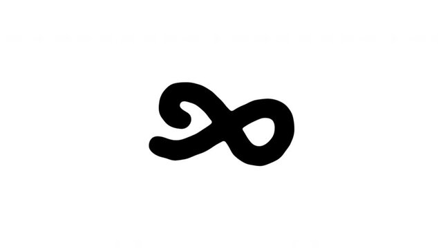 Infinity Symbol For Endless Possibilities And Continuous Cycles Hand-Drawn Doodle Animation On Transparent Background. Mathematical Sign And Infinite Loop Concept. Seamless Animated Icon.