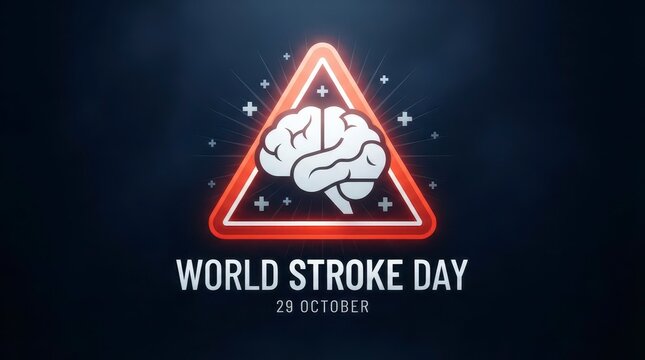 World Stroke Day awareness logo with brain icon