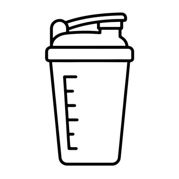 protein shaker bottle outline icon for fitness