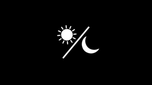 Day and Night icon . Night day sun icon flat style. Night day sun sign.4k video