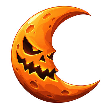 Carved Halloween Crescent Moon Icon