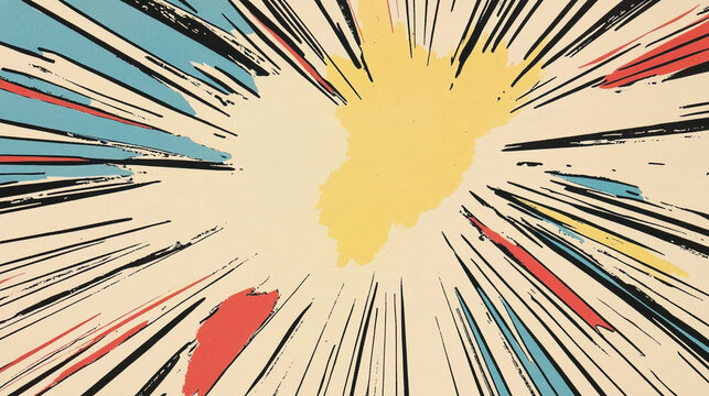 Retro Comic Explosion With Yellow Center