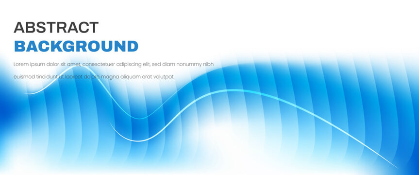 Modern blue flow wave horizontal banner vector design