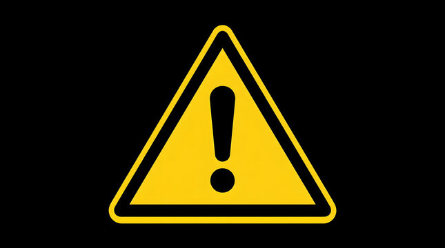 Yellow Triangular Caution Exclamation Mark Warning Sign Vector Symbol