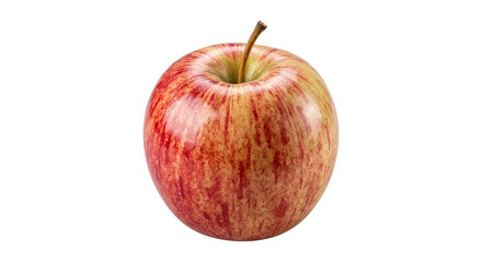 Red yellow apple with green stem is a healthy sweet fruit snack for diet nutrition. © PNG LOVER