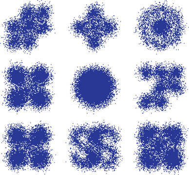 Abstract digital noise patterns and constellations, dynamic particle clouds forming geometric shapes
