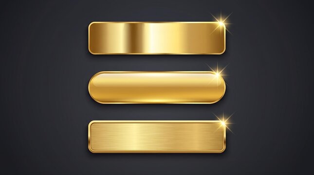 set of golden banners
