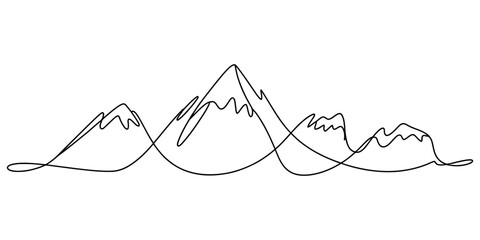 Jagged mountain range illustration, evoking adventure and nature, a beautiful landscape graphic for travel and outdoor themes. © Ponchomy