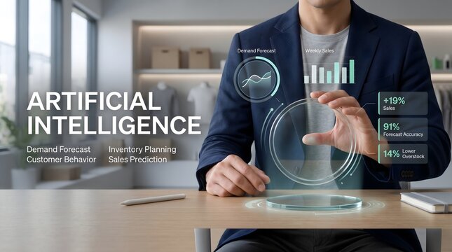 The future of business and innovation is here a professional utilizing advanced artificial intelligence holographic technology for data analysis