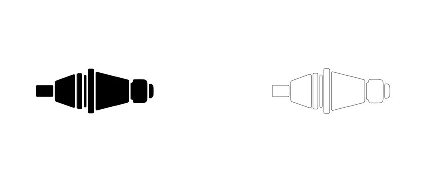 Surge arrester overvoltage protector vector icon filled and outline, lightning protection arrester symbol.