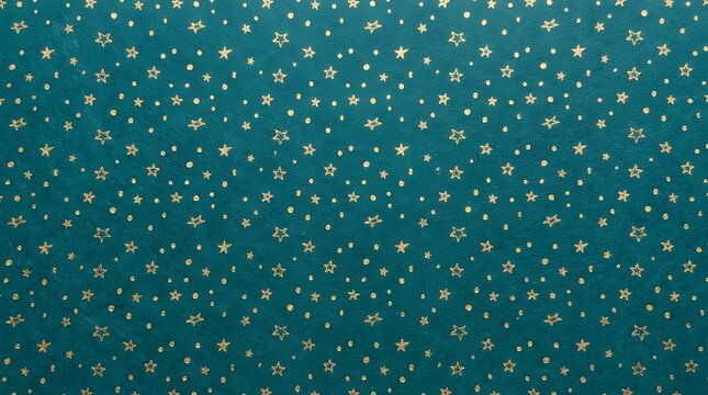Gold star pattern on teal background for festive celebration designs