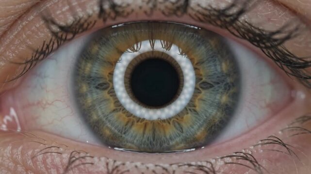 Close up human eye with natural green iris and visible details
