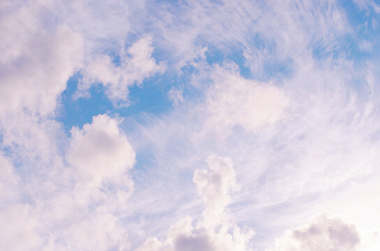 White clouds in blue sky