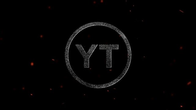 Letters YT inside a circular glowing frame with particle effects