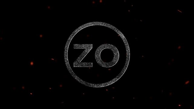 The letters Z and O inside a glowing circle with particles