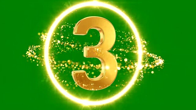 abstract green background with number 3