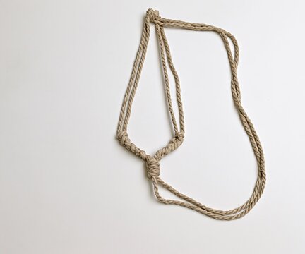 Simple Knot Necklace in Natural Hemp Rope