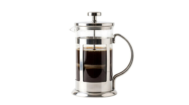 French Press Coffee Maker with Brewed Coffee