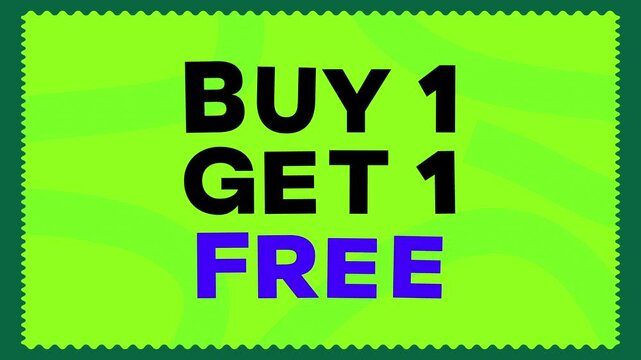 Animated Promotional Text Graphic for Mega Offer and Buy One Get One Free Sale