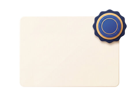 Blank certificate template isolated on a transparent background