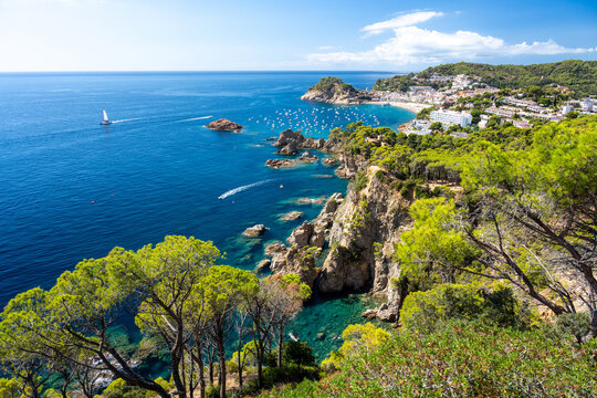 view on Tossa de Mar on Costa Brava in Spain