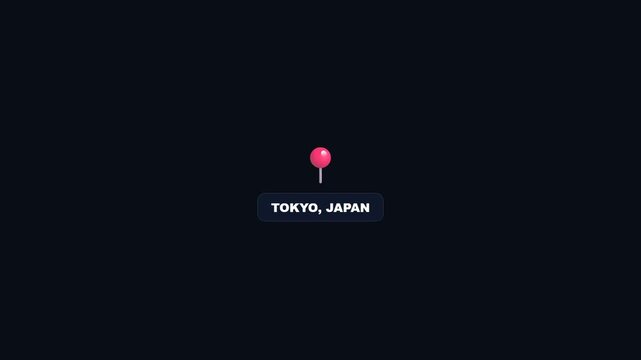 Travel Vlog Destination Map Pin Drop Animation