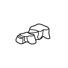 Obraz premium Minimalist Rock Cluster Outline Vector Illustration Doodle