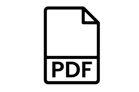 PDF file icon isolated on transparent background as a flat vector graphic for document management