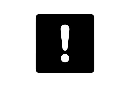 Exclamation mark icon isolated on transparent background for warning and alert notification design