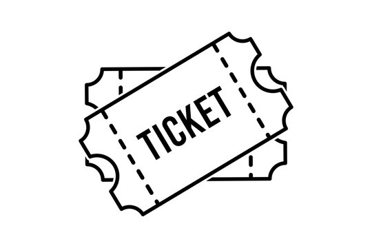 Two tickets icon isolated on transparent background for event entry and cinema admission