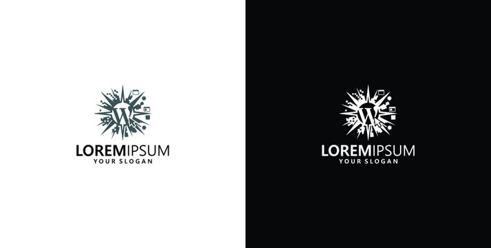 Dynamic abstract sunburst logo design representing energy, innovation, and expansion, suitable for modern branding and corporate identity projects