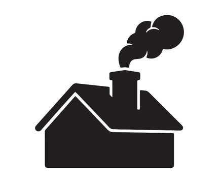Snowy House Silhouette Vector For Winter Holiday And Christmas Design