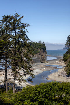 Cedar Creek Winding to the Pacific Past Abbey Island at Ruby Beach